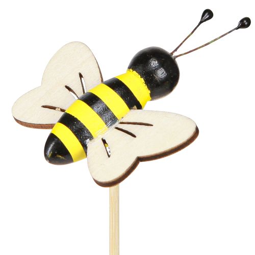 Produkt Dekoracyjne pszczoły dekoracyjne drewno czarne żółte 6cm W35cm 8 sztuk