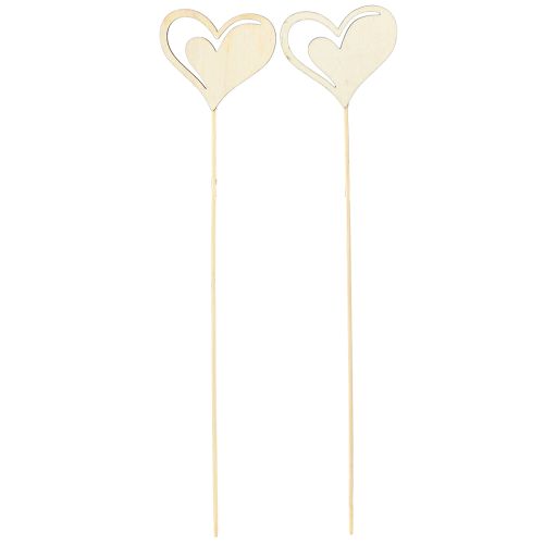 Produkt Ozdobne serduszka w kształcie korka czerwono-białe dekoracja drewniana 7,5×6,5cm 12 szt
