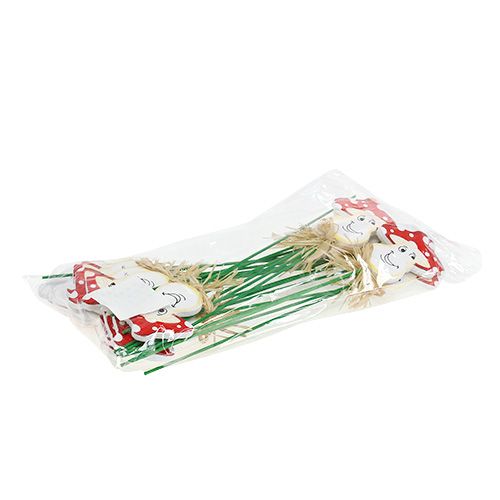 Floristik24 Wtyczka dekoracyjna grzybek 6,5cm dł.27cm 24 szt