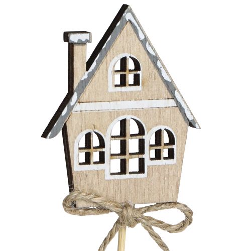 Produkt Korki dekoracyjne Ozdoba świąteczna domy drewniane 4,5x5cm 12 szt