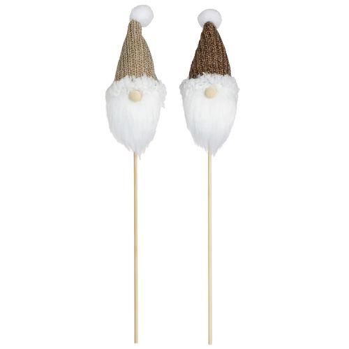 Produkt Wtyczka dekoracyjna krasnal świąteczny biały brązowy 4x11cm 4 szt