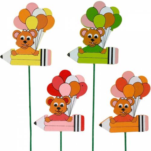 Produkt Deco wtyk długopis z misiem i balonami wtyk kwiatowy letnia dekoracja dzieci 16 sztuk