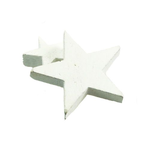 Floristik24 Gwiazdy drewniane, dekoracja świąteczna, ślub, adwent biały Ø3–5cm 72 szt
