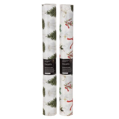 Tkanina dekoracyjna świąteczna, sprzedawana na metry, szerokość 120 cm, 2 sztuki | Floristik24.pl