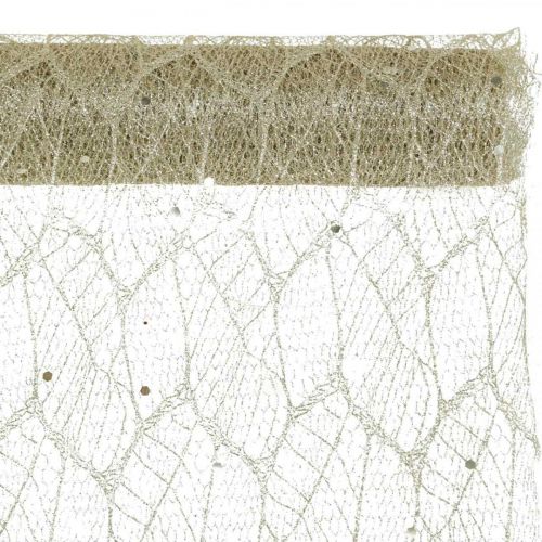 Floristik24 Taśma stołowa tkanina dekoracyjna szampański x 2 różne 35x200cm