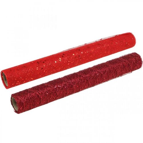 Produkt Christmas Deco Tkanina Poliester Czerwony x 2 różne 35x200cm