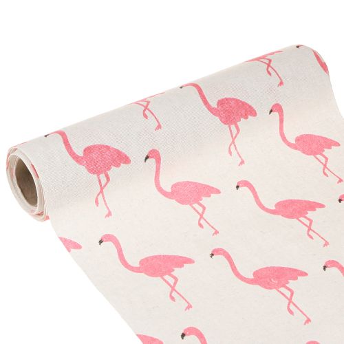 Tkanina dekoracyjna Flamingo White-Pink 30cm x 3m