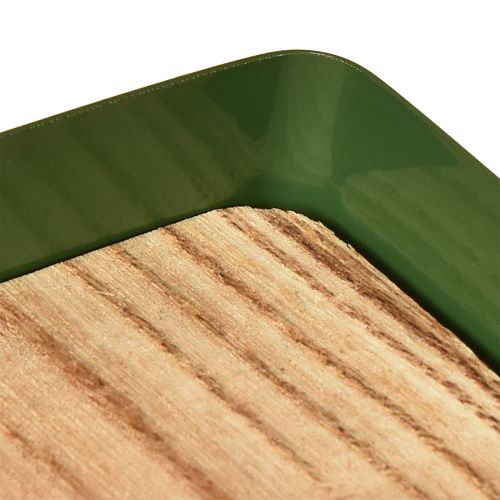 Produkt Taca dekoracyjna metalowa drewniana taca metalowa zielona 35,5×11×3cm 2szt
