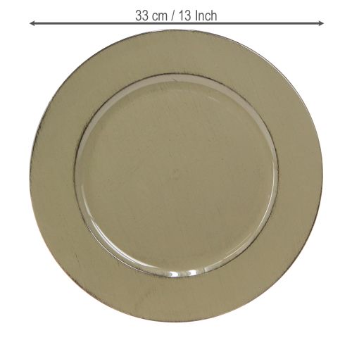 Produkt Talerz dekoracyjny zielony talerz plastikowy vintage mech zielony brązowy Ø33cm