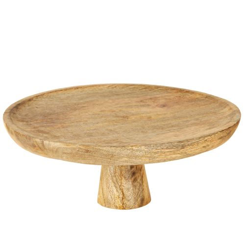 Produkt Talerz dekoracyjny drewno z nóżką stojak na ciasto optyka naturalna Ø25cm
