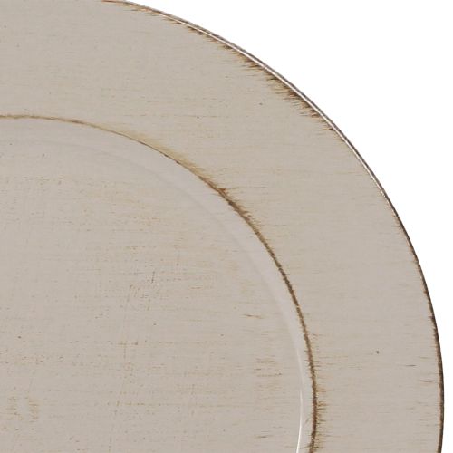 Floristik24 Talerz dekoracyjny plastikowy talerz dekoracyjny plastikowy szaro-brązowy Ø33cm