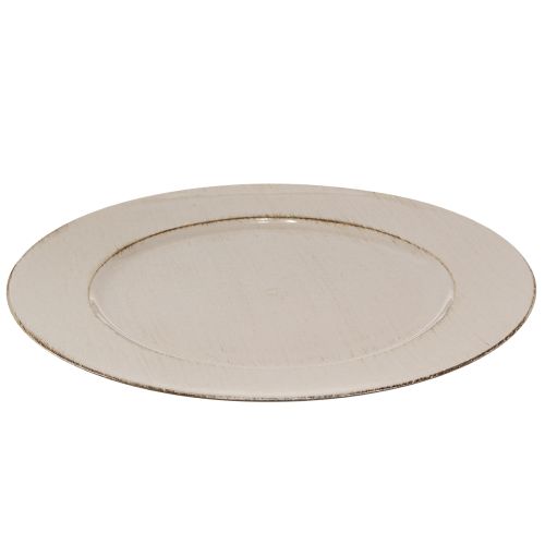 Floristik24 Talerz dekoracyjny plastikowy talerz dekoracyjny plastikowy szaro-brązowy Ø33cm