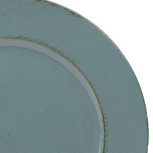 Floristik24 Talerz dekoracyjny plastikowy talerz dekoracyjny plastikowy brązowy petrol Ø33cm