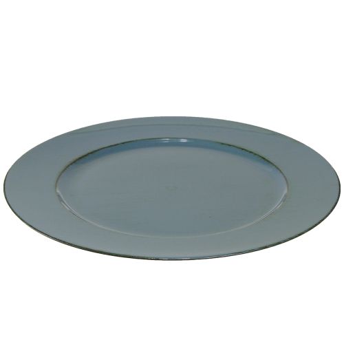 Floristik24 Talerz dekoracyjny plastikowy talerz dekoracyjny plastikowy brązowy petrol Ø33cm