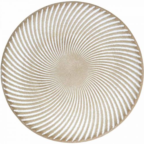 Produkt Talerz dekoracyjny okrągły biały brązowe rowki dekoracja stołu Ø35cm W3cm