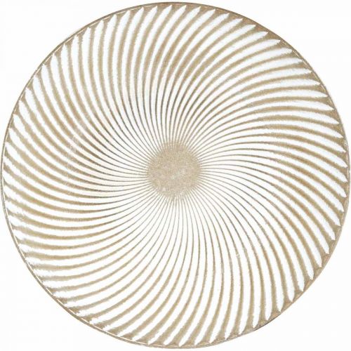 Produkt Talerz dekoracyjny okrągły biały brązowe rowki dekoracja stołu Ø40cm W4cm