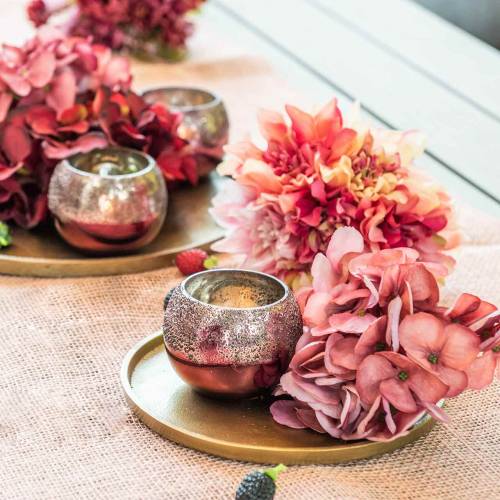 Floristik24 Płytka dekoracyjna gliniana Ø20cm Złota