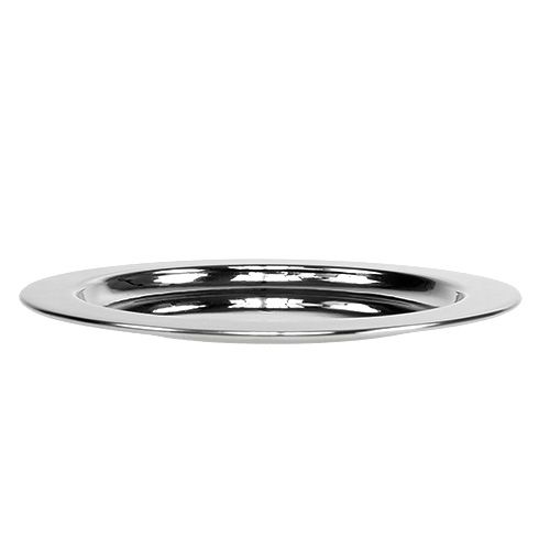 Floristik24 Talerz dekoracyjny metalowy Ø14,5cm Srebrny 1szt.
