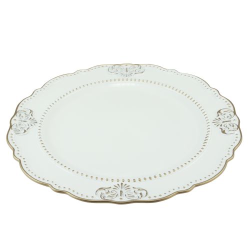 Produkt Talerz dekoracyjny okrągły plastikowy talerz w kolorze starego złota Ø33cm