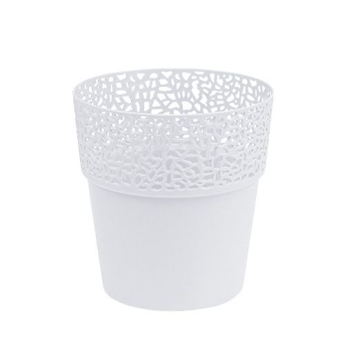 Produkt Doniczka dekoracyjna plastikowa biała Ø13cm W13,5cm 1 szt