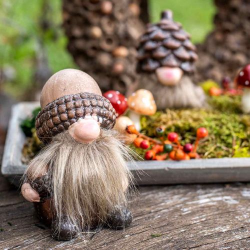 Floristik24 Deco Gnome Ceramiczne szyszki i żołędzie Assorted H10,5/12cm 4szt.