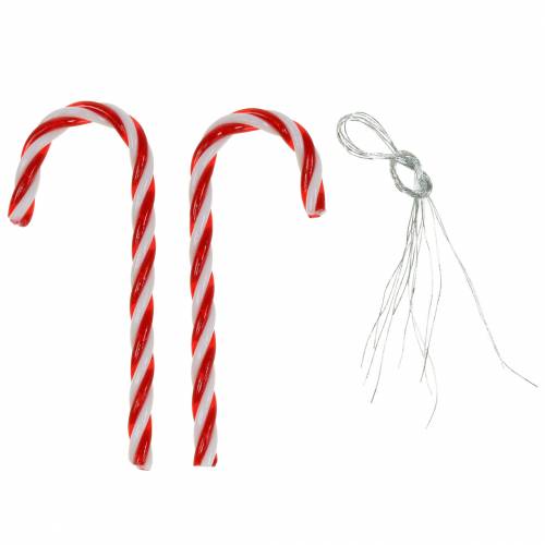 Floristik24 Deco Candy Cane Red/White 9cm 6szt.