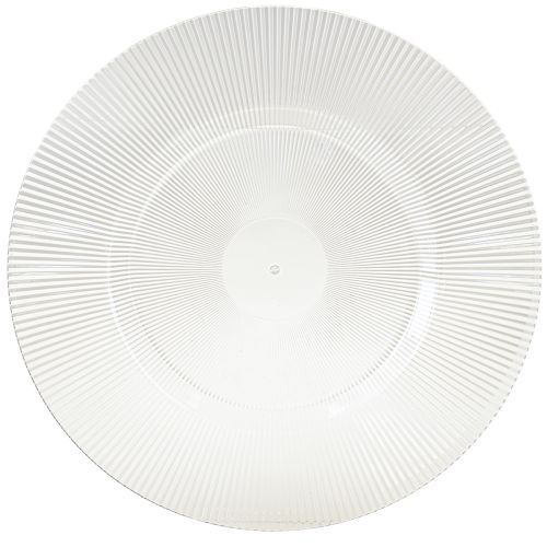 Talerz dekoracyjny z rowkami, talerz plastikowy, talerz plastikowy przezroczysty Ø33cm