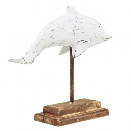 Produkt Dekoracja delfin Albasia Morska dekoracja drewniana biała 28×6,5×26cm
