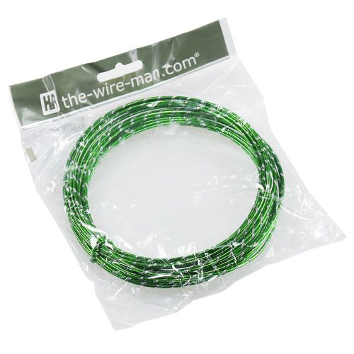 Floristik24 Diamentowy drut aluminiowy Apple Green 2mm 10m