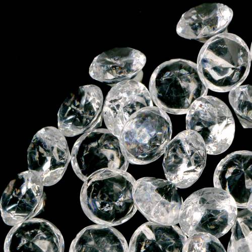 Floristik24 Kamienie dekoracyjne diamentowe akrylowe przezroczyste Ø1,8cm 150g rozproszona dekoracja