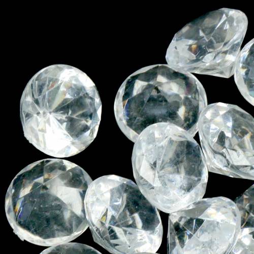 Floristik24 Kamienie dekoracyjne diamentowe przezroczyste Ø2,8cm 150g dekoracja stołu