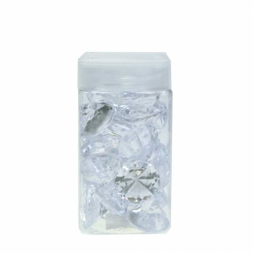 Floristik24 Kamienie dekoracyjne diamentowe przezroczyste Ø2,8cm 150g dekoracja stołu