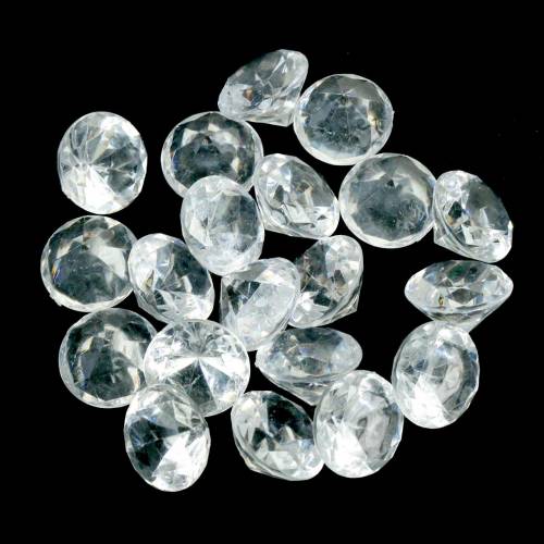 Floristik24 Kamienie dekoracyjne diamentowe przezroczyste Ø2,8cm 150g dekoracja stołu