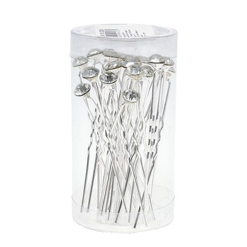 Floristik24 Igła diamentowa ślubna srebrna Ø8mm L7cm 20 szt