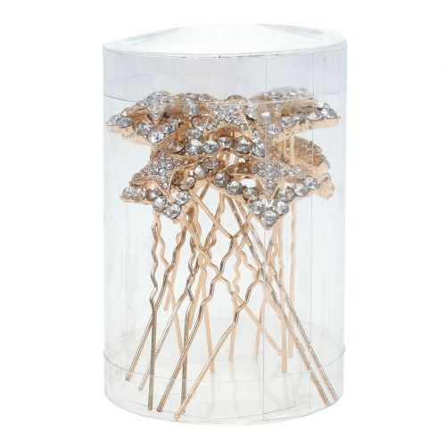 Produkt Ozdoba ślubna igła diamentowa złota 7cm 9 szt