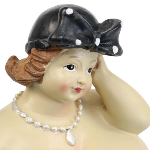 Floristik24 Figura dekoracyjna pucołowata kobieta, postać gruba, dekoracja łazienki wys. 23 cm
