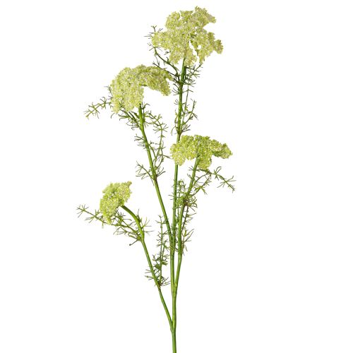 Produkt Koperkowa sztuczna roślina z długą łodygą, kwiat łąkowy zielony biały 87cm