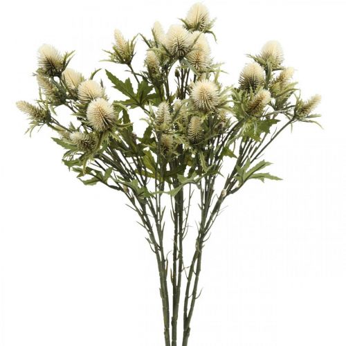 Produkt Thistle sztuczna dekoracyjna gałązka kremowa 10 główek kwiatowych 68cm 3szt