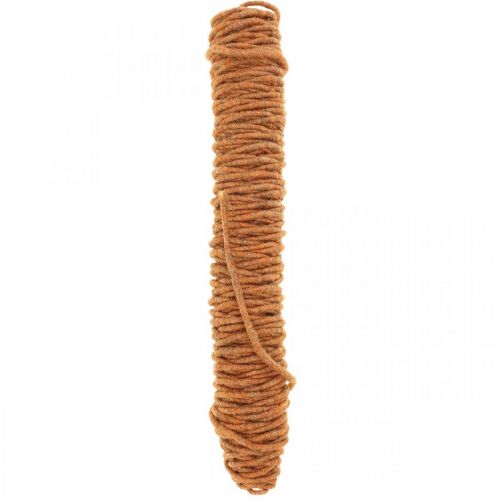 Sznurek filcowy knotowy, sznurek filcowy, sznurek wełniany pomarańczowy 55m