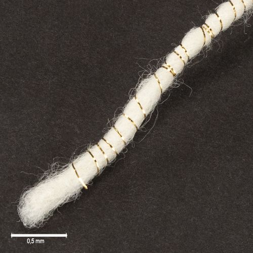 Floristik24 Sznurek wełniany biały ze złotą nicią 5m x 5mm z drutem do dekoracji i rękodzieła