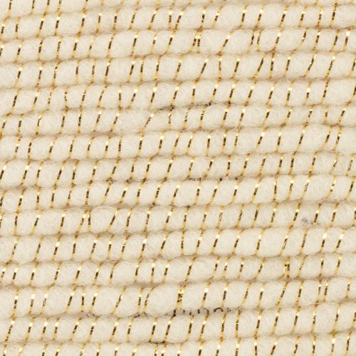 Floristik24 Sznurek wełniany biały ze złotą nicią 5m x 5mm z drutem do dekoracji i rękodzieła