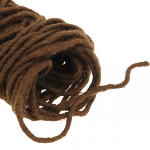 Produkt Nić knota ciemnobrązowa, sznurek wełniany z drutem, artykuły dla kwiaciarni L30m