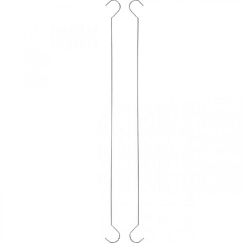 Haczyk metalowy, haczyk podwójny srebrny XL L40cm 5szt