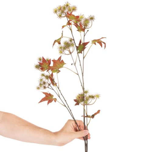 Sztuczna jesienna gałązka ambrowca z liśćmi i gronami owoców, 132 cm | Floristik24.pl