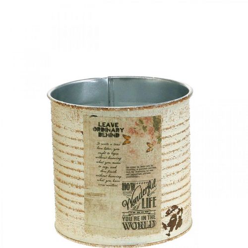 Produkt Doniczka Kremowa Metalowa Shabby Chic Ø11cm W10,5cm