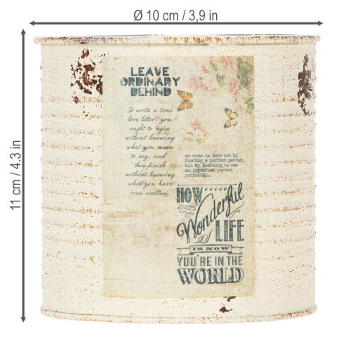 Produkt Doniczka metalowa kremowa w stylu shabby chic Ø11cm wys. 10,5cm