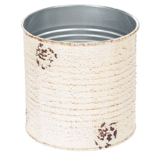 Produkt Doniczka metalowa kremowa w stylu shabby chic Ø11cm wys. 10,5cm
