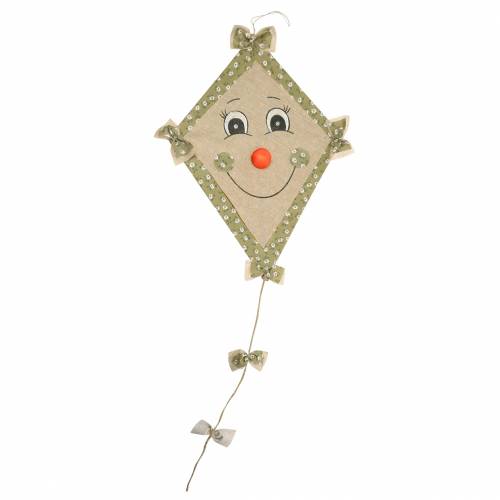 Floristik24 Dekoracja Jesienna Latawiec Wiszący Miętowa Zieleń Stary Róż/Naturalna Zieleń Oliwna 40cm x 57cm 2szt.