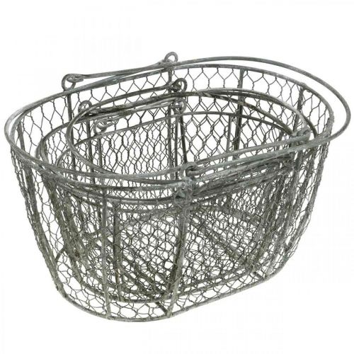 Produkt Kosz druciany, koszyk wielkanocny, koszyk ozdobny metalowy L32/28,5/25cm zestaw 3