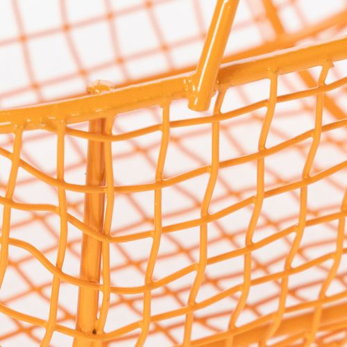 Produkt Koszyk druciany z drewnianą rączką. Praktyczny design. Idealny do wiosennych dekoracji, do domu i biura. 17 cm, 6 sztuk.